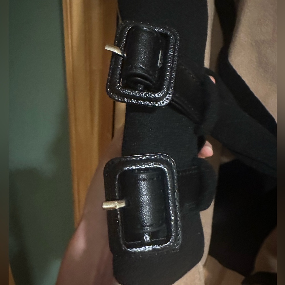 Camel and Black wrap coat - Picture 4 of 6